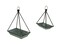 Galvanized Metal Standing or Hanging Indoor Outdoor Planters Set of 2